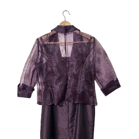 Vintage R&M Richards Sheath Formal Dress in Eggplant Sz 12P - Picture 13 of 16